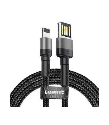 Lightning USB cable (reversible) Baseus Cafule 2.4A 1m (gray-black)