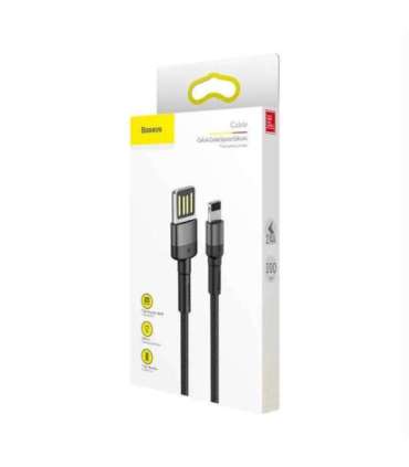 Lightning USB cable (reversible) Baseus Cafule 2.4A 1m (gray-black)