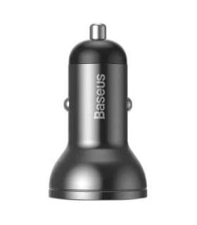 Ładowarka samochodowa Baseus z wyświetlaczem, 2x USB, 4,8A, 24W (szara)
