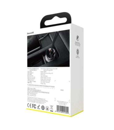 Ładowarka samochodowa Baseus z wyświetlaczem, 2x USB, 4,8A, 24W (srebrna)