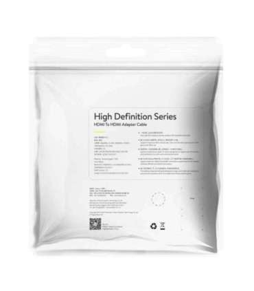 Baseus 2x HDMI 2.0 4K 60Hz Cable, 3D, HDR, 18Gbps, 5m (black)