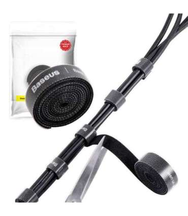 Baseus Colourful Circle Velcro Straps 1m Black