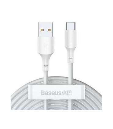 Baseus Simple Wisdom Data Cable Kit USB to Type-C 5A (2PCS/Set）1.5m White