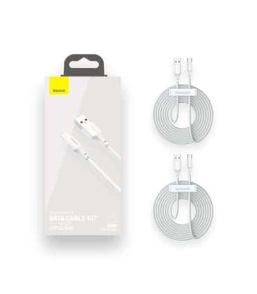 Baseus Simple Wisdom Data Cable Kit USB to Type-C 5A (2PCS/Set）1.5m White