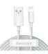 Baseus Simple Wisdom Data Cable Kit USB to Lightning 2.4A (2PCS/Set）1.5m White