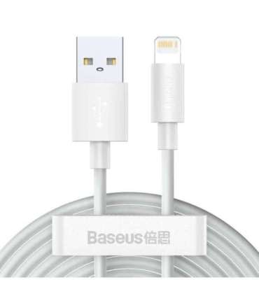 Baseus Simple Wisdom Data Cable Kit USB to Lightning 2.4A (2PCS/Set）1.5m White