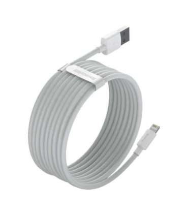 Baseus Simple Wisdom Data Cable Kit USB to Lightning 2.4A (2PCS/Set）1.5m White
