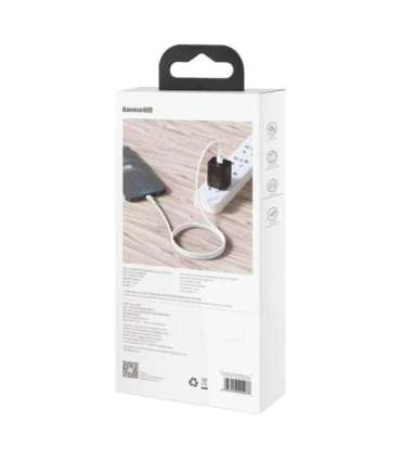 USB-C cable for Lightning Baseus Cafule, PD, 20W, 1m (white)