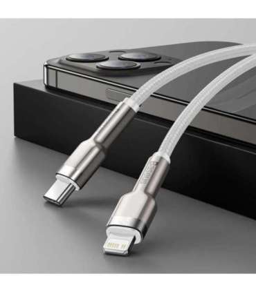 USB-C cable for Lightning Baseus Cafule, PD, 20W, 1m (white)