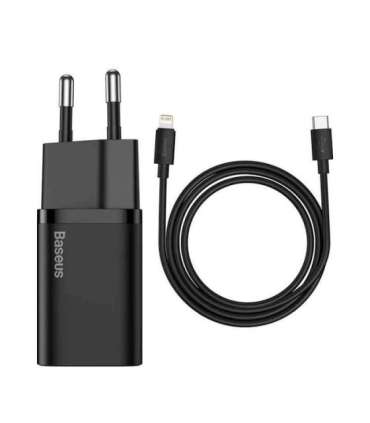 Baseus Super Si Quick Charger 1C 20W with USB-C cable for Lightning 1m (black)