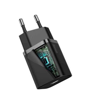 Baseus Super Si Quick Charger 1C 20W with USB-C cable for Lightning 1m (black)