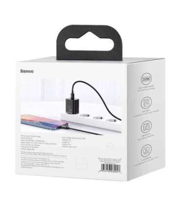 Baseus Super Si Quick Charger 1C 20W with USB-C cable for Lightning 1m (black)