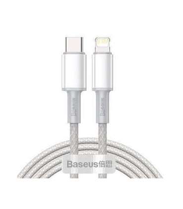 USB-C to Lightning Baseus High Density Braided Cable, 20W, PD, 2m (white)