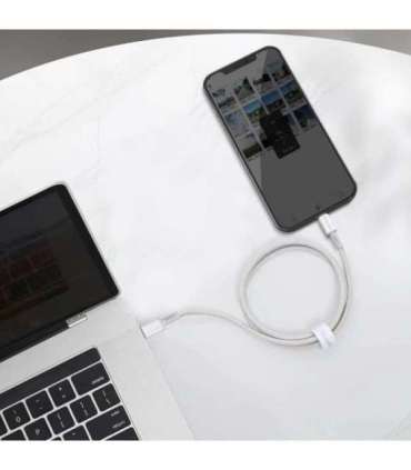 USB-C to Lightning Baseus High Density Braided Cable, 20W, PD, 2m (white)