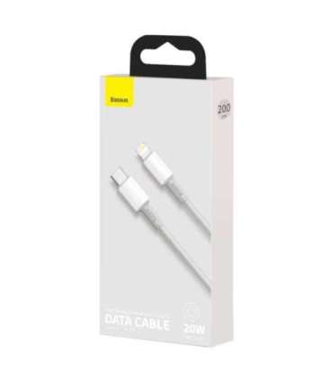 USB-C to Lightning Baseus High Density Braided Cable, 20W, PD, 2m (white)