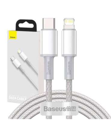 USB-C to Lightning Baseus High Density Braided Cable, 20W, PD, 2m (white)