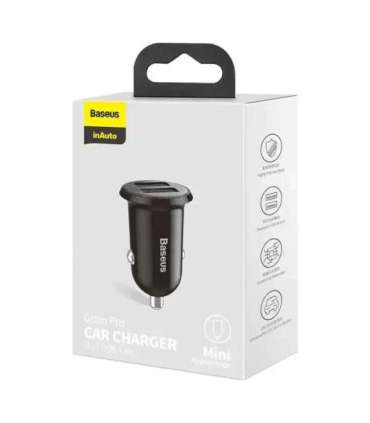 Ładowarka samochodowa Baseus Grain Pro 2x USB 4.8A (czarna)