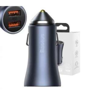 Baseus Golden Contactor Pro car charger, 2x USB, 40W (gray)