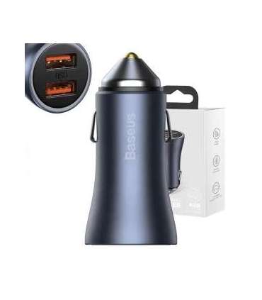 Baseus Golden Contactor Pro car charger, 2x USB, 40W (gray)