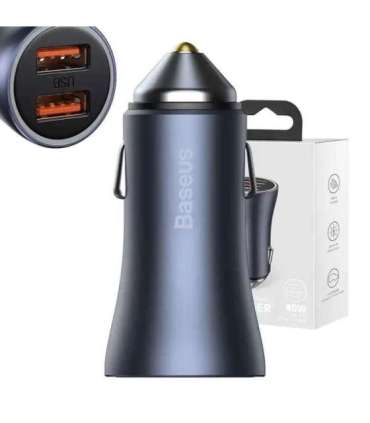Baseus Golden Contactor Pro car charger, 2x USB, 40W (gray)