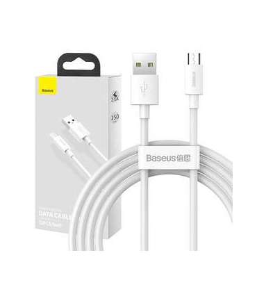 Baseus Simple Wisdom Data Cable Kit USB to Micro 2.1A (2PCS/Set) 1.5m White