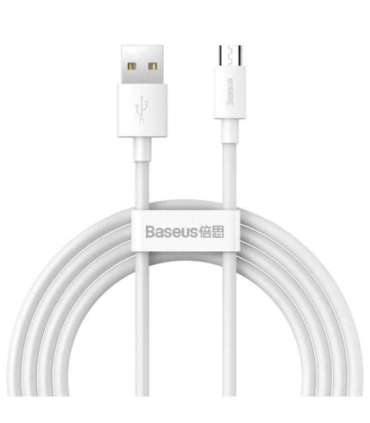 Baseus Simple Wisdom Data Cable Kit USB to Micro 2.1A (2PCS/Set) 1.5m White