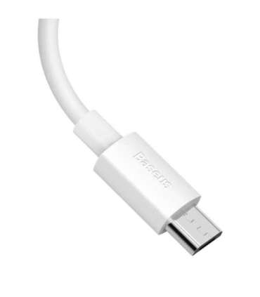 Baseus Simple Wisdom Data Cable Kit USB to Micro 2.1A (2PCS/Set) 1.5m White