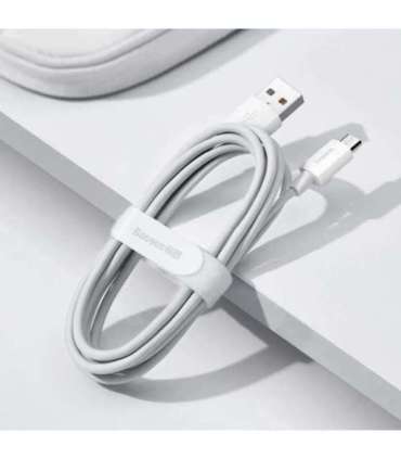 Baseus Simple Wisdom Data Cable Kit USB to Micro 2.1A (2PCS/Set) 1.5m White