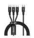 Baseus Rapid Series 3-in-1 cable USB-C For M+L+T 20W 1.5m Black