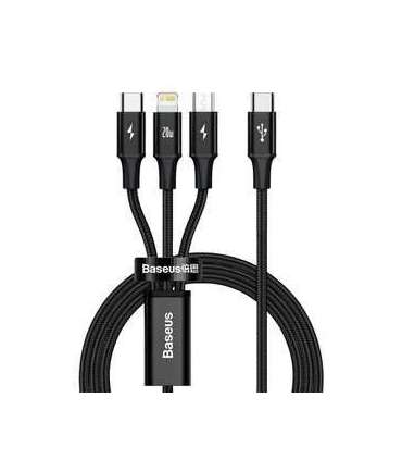 Baseus Rapid Series 3-in-1 cable USB-C For M+L+T 20W 1.5m Black