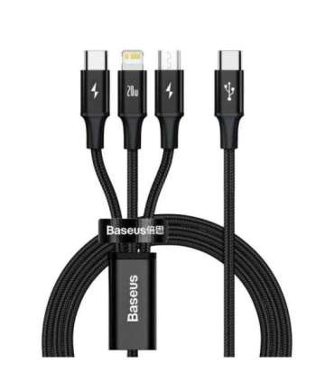 Baseus Rapid Series 3-in-1 cable USB-C For M+L+T 20W 1.5m Black