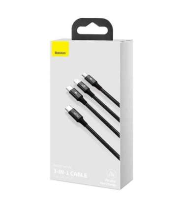 Baseus Rapid Series 3-in-1 cable USB-C For M+L+T 20W 1.5m Black