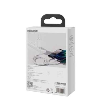 USB cable 3in1 Baseus Superior Series, USB to micro USB / USB-C / Lightning, 3.5A, 1.2m (white)