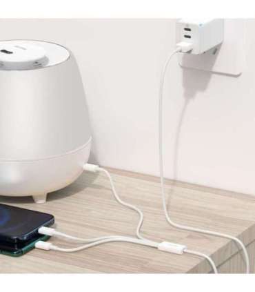 USB cable 3in1 Baseus Superior Series, USB to micro USB / USB-C / Lightning, 3.5A, 1.2m (white)