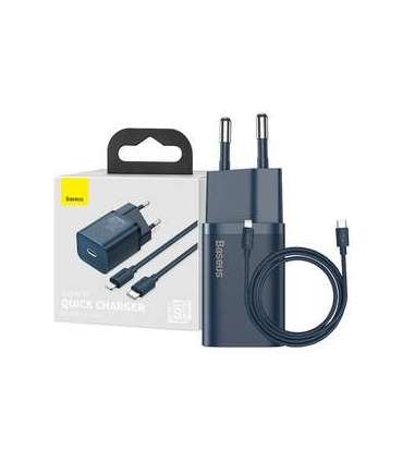 Baseus Super Si Quick Charger 1C 20W with USB-C cable for Lightning 1m (blue)