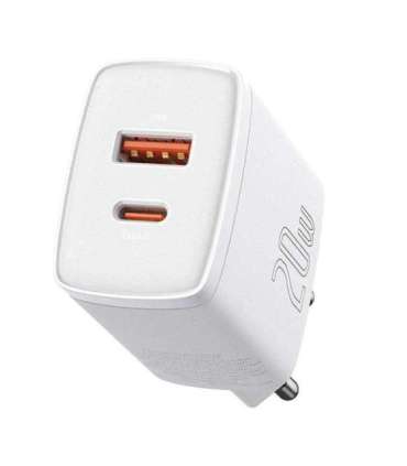 Baseus Compact Quick Charger, USB, USB-C, 20W (white)