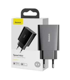 Baseus Speed Mini Quick Charger, USB-C, PD, 3A, 20W (black)