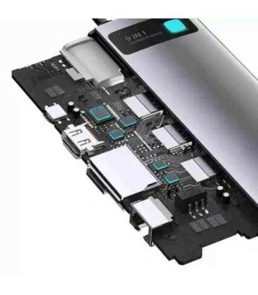 Hub 9in1 Baseus Metal Gleam Series, USB-C to 3x USB 3.0 + HDMI + USB-C PD + Ethernet RJ45 + microSD/SD + VGA