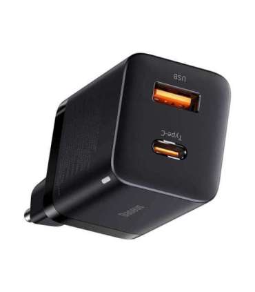 Baseus Super Si Pro Quick Charger USB + USB-C 30W (black)