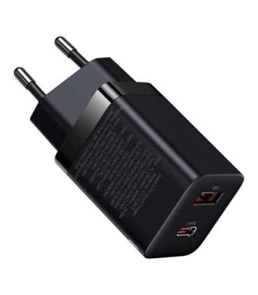 Baseus Super Si Pro Quick Charger USB + USB-C 30W (black)