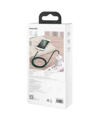 USB cable for Lightning Baseus Cafule, 2.4A, 1m (green)