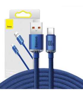 Baseus Crystal Shine cable USB to USB-C, 100W, 2m (blue)