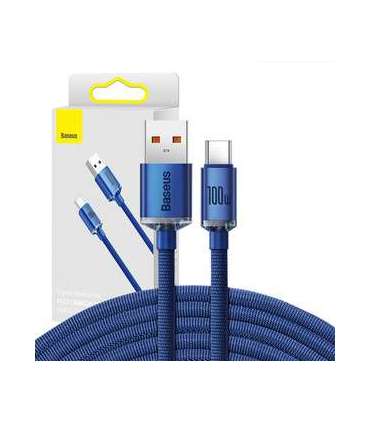 Baseus Crystal Shine cable USB to USB-C, 100W, 2m (blue)