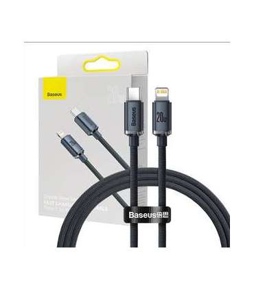 Baseus Crystal cable USB-C to Lightning, 20W, PD, 1.2m (black)