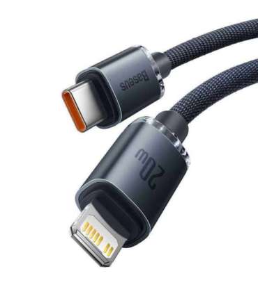 Baseus Crystal cable USB-C to Lightning, 20W, PD, 1.2m (black)