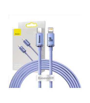 Baseus Crystal cable USB-C to Lightning, 20W, PD, 2m (violet)