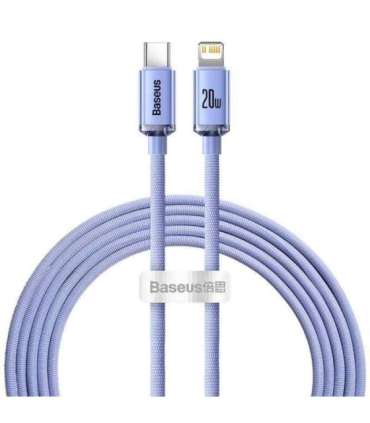 Baseus Crystal cable USB-C to Lightning, 20W, PD, 2m (violet)