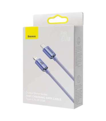 Baseus Crystal cable USB-C to Lightning, 20W, PD, 2m (violet)