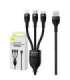 3in1 USB cable Baseus Flash Series, USB-C + micro USB + Lightning, 100W, 1.2m (black)