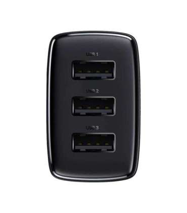Baseus Compact Quick Charger, 3x USB, 17W (Black)